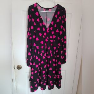 Black and hot pink dress